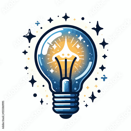 vector image of a light bulb on a white background