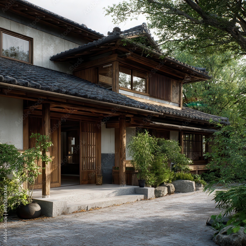 Fototapeta premium japan, province, private house, details, photorealistic --profile ksmzabt.