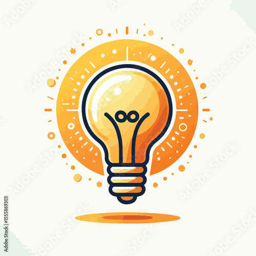 vector image of a light bulb on a white background