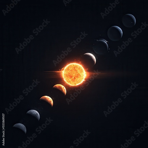 Please generate a logo in the GIF picture format, moving like a minivideo, like the sun, such a beautiful bright sun, closes with a moon, a dark moon. And so endlessly.