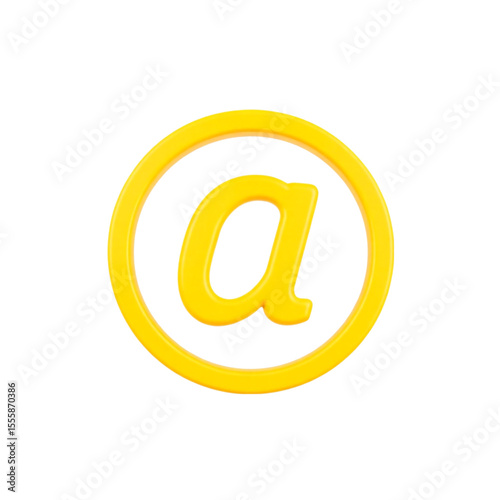 Wallpaper Mural A yellow at symbol with a circular border on a black background in a simple and clean design style created with generated ai Torontodigital.ca