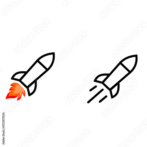 hand drawn vector illustration of a rocket