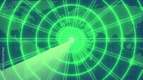Futuristic HUD Radar Interface with Target Scanning Animation – Holographic Display, Digital Map Tracking, and High-Tech Military Surveillance UI for Advanced Technology Concepts. 4k