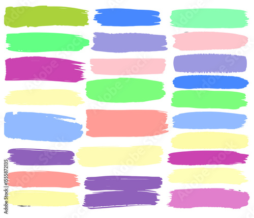 Set of watercolor paint strokes, watercolor brush strokes