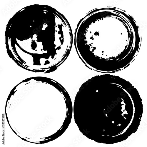 set of vector grunge circles