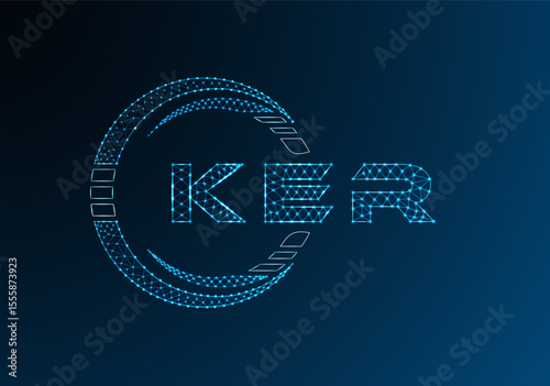 KER low poly letter logo vector design. KER lower poly logo design. Low poly logo.