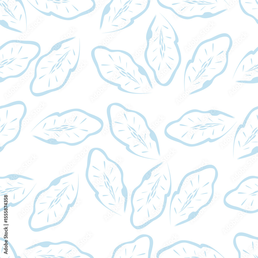 Fototapeta premium Seamless vector hand drawn pattern of blossoms and fresh branches. Floral contour background for textile or book covers, design, graphic art, printing and hobby, invitation 