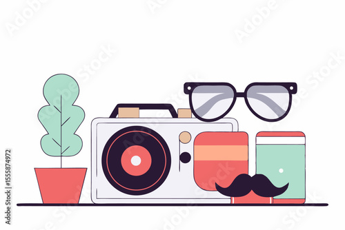Hipster Style Icon Design A Single Vector Illustration