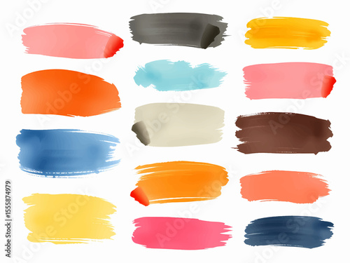 set of colorful grunge labels