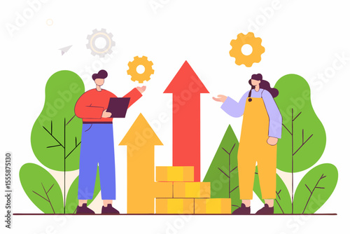Business Profit Growth Chart Illustration