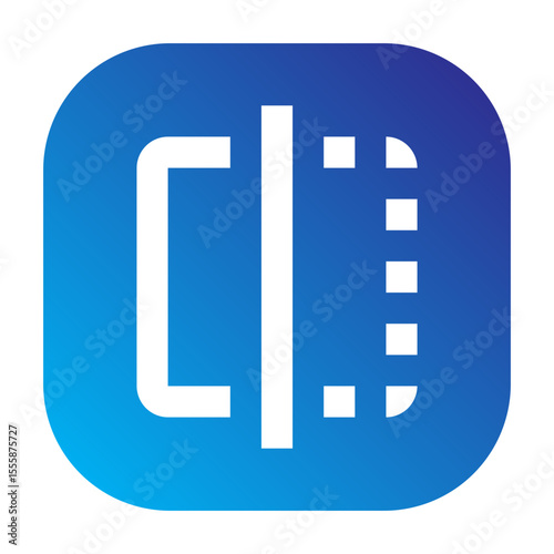 An icon used to represent horizontal or vertical flipping of an object, image, or element.