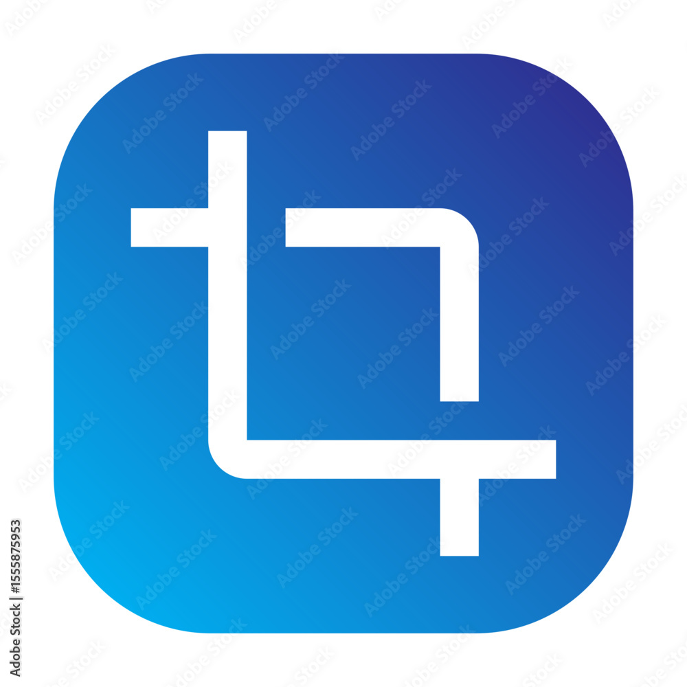 Fototapeta premium Crop tool icon used for resizing or trimming images.