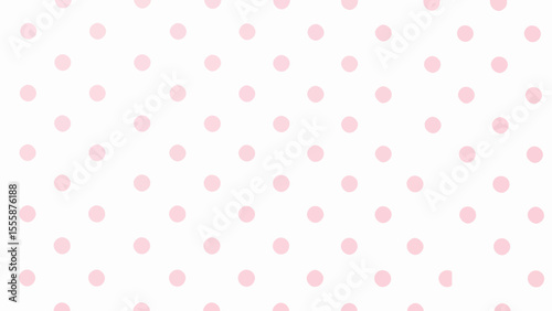 Pink polka dots background, seamless pattern with hearts