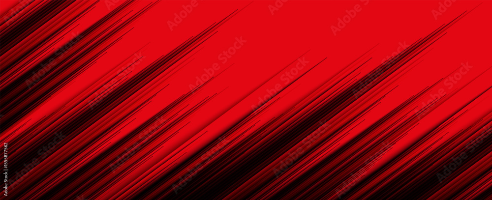 Fototapeta premium Abstract speed lines style red color halftone banner design template. eps10
