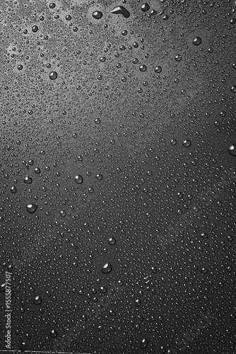 water drops on black background. Macro.