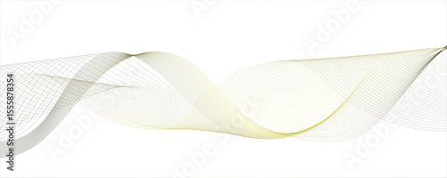 Abstract gradient yellow wavy flowing dynamic smooth curve lines background. Digital future technology concept, presentation, Wave with lines created using blend tool. Curved wavy line, smooth stripe.