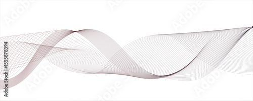 Abstract gradient grey wavy flowing dynamic smooth curve lines background. Digital future technology concept, presentation, Wave with lines created using blend tool. Curved wavy line, smooth stripe.