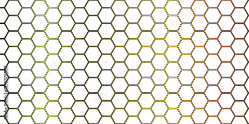 Seamless honeycomb and hexagon pattern with a yellow and orange geometric grid texture for bee-themed design and wallpaper