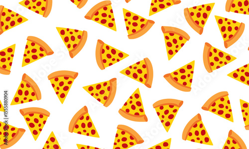 pizza slice vector seamless pattern. doodle art for wallpaper, backdrop, wrapping paper and gift, fabric.