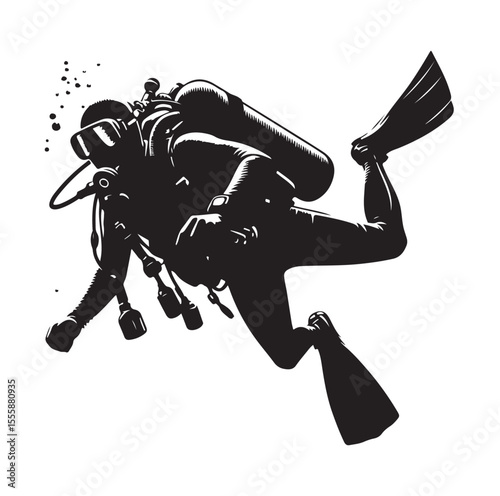 vector Scuba diving Silhouette Collection diving vector graphic