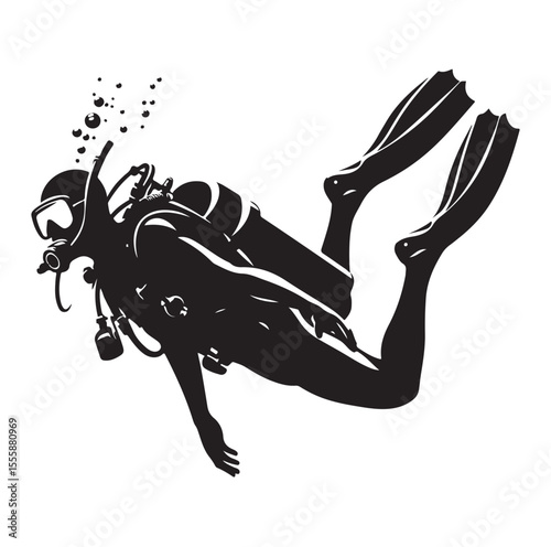 vector Scuba diving Silhouette Collection diving vector graphic
