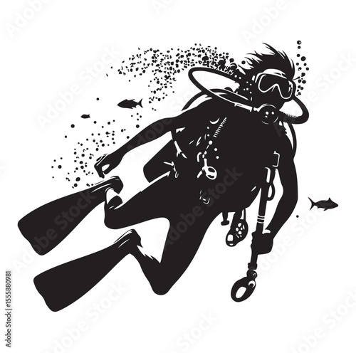 vector Scuba diving Silhouette Collection diving vector graphic