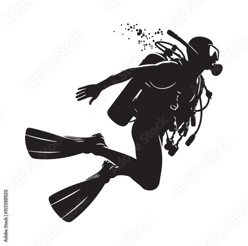 vector Scuba diving Silhouette Collection diving vector graphic