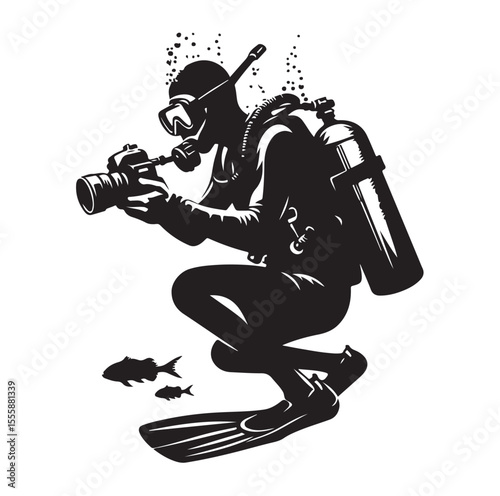 vector Scuba diving Silhouette Collection diving vector graphic