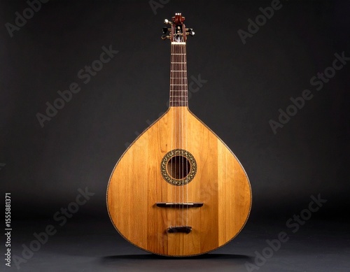 Portuguese Guitar on Dark Background: Fado Music & Traditional Instrument