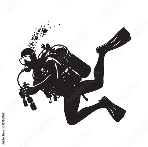 vector Scuba diving Silhouette Collection diving vector graphic