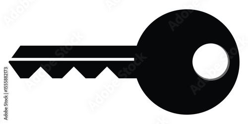 Black Key Icon – Security Access Symbol Vector for Lock and Privacy Concepts. EPS vector illustration