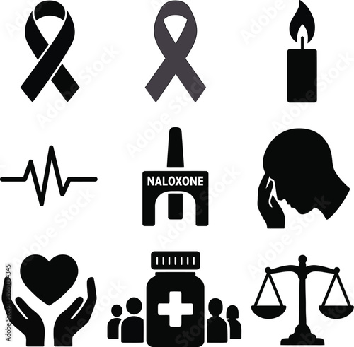 International Overdose Awareness Day Remembrance & Prevention Silhouettes