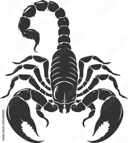 Vector illustration of a scorpion insect silhouette drawing
