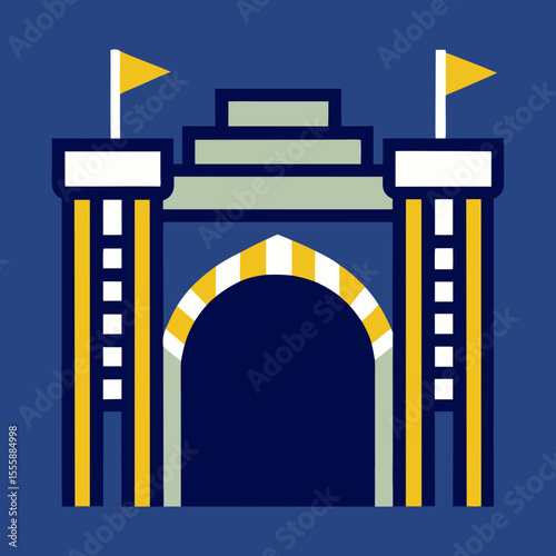 Majestic Fortress: An iconic illustration of a grand fortress, evoking a sense of history, security, and architectural wonder.