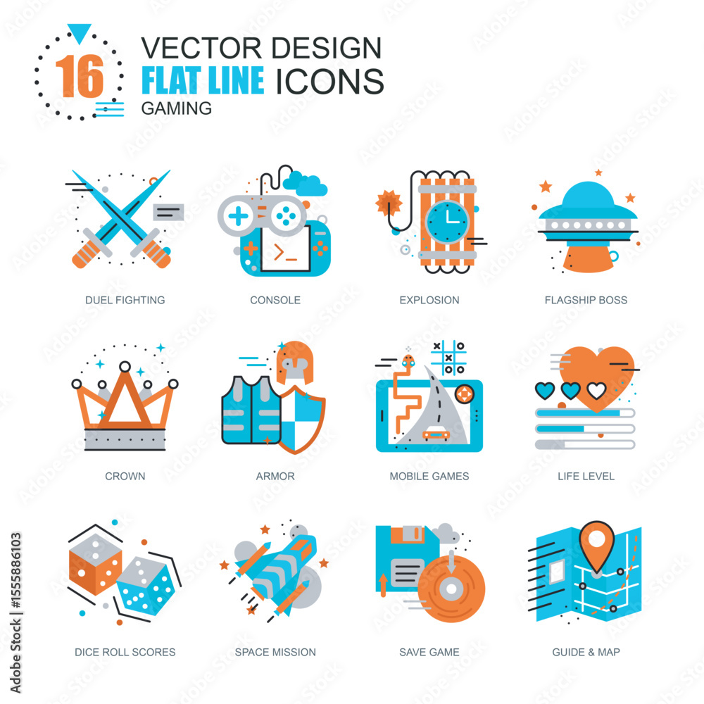 Fototapeta premium Flat Icon Set – Clean Vector Icons