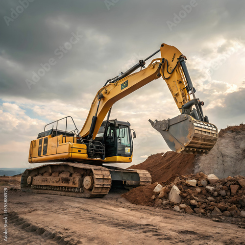 Wallpaper Mural excavator and grader Torontodigital.ca