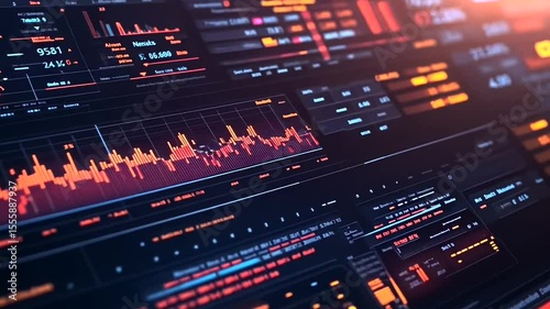 Financial Data Screens Moving