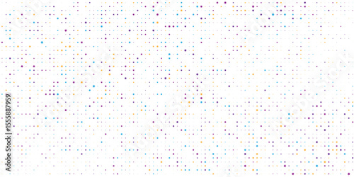 Abstract Geometric Pattern With Multicolored Dots on a White Background