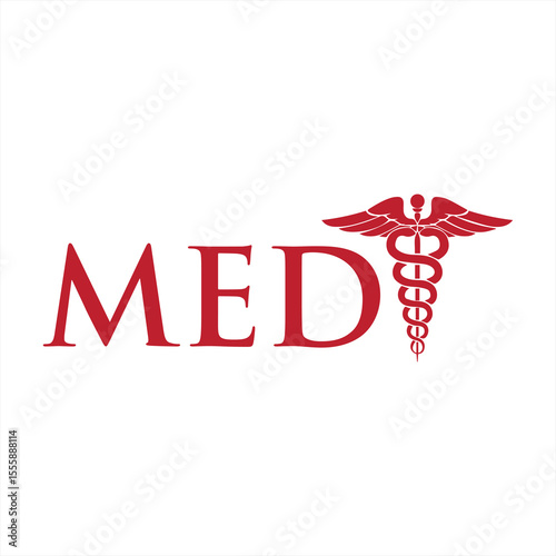 Medical Field Symbol Redesign with Caduceus Staff and Snakes Logo Depicting Health, Healing and Medicine Concepts