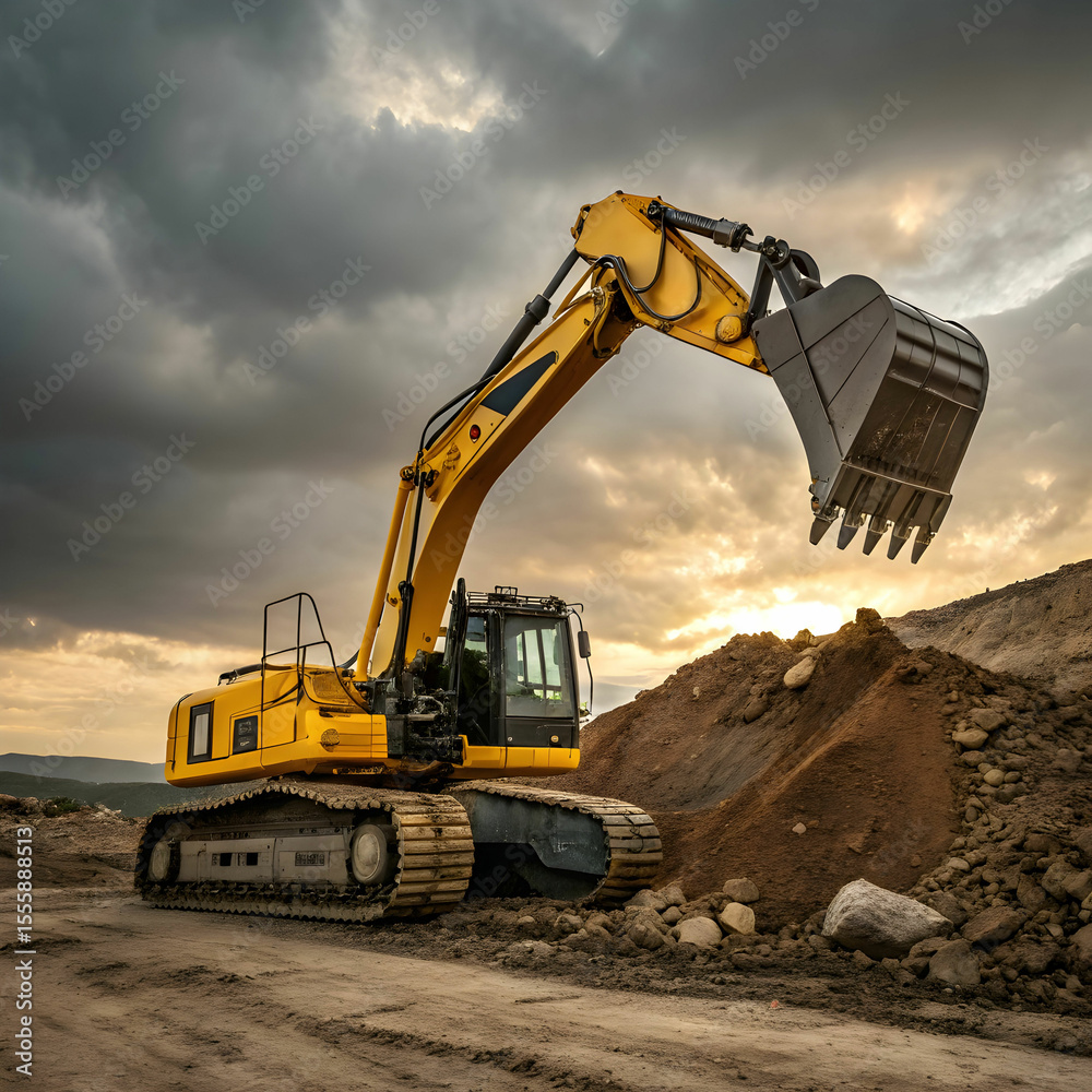 Obraz premium excavator and grader