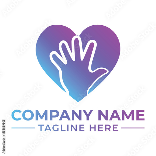 Heart and Hand Logo Design Symbolizing Care and Support A Modern and Elegant Representation of Compassion and Unity