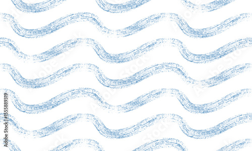 Seamless wave pattern. Wavy grunge brush stroke. Hand drawn water sea background. 