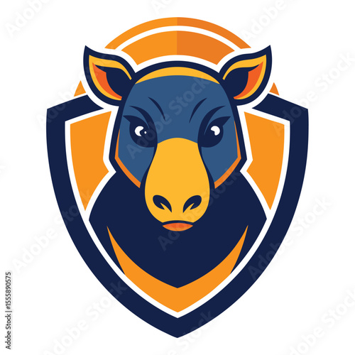 mighty tapir head mascot logo on a white badge bac (1)