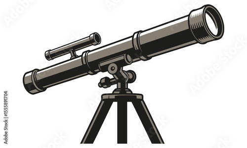 telescope on a white background