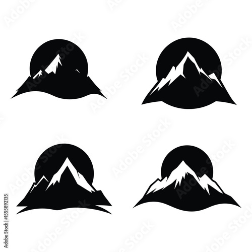 set of black silhouettes of mustaches