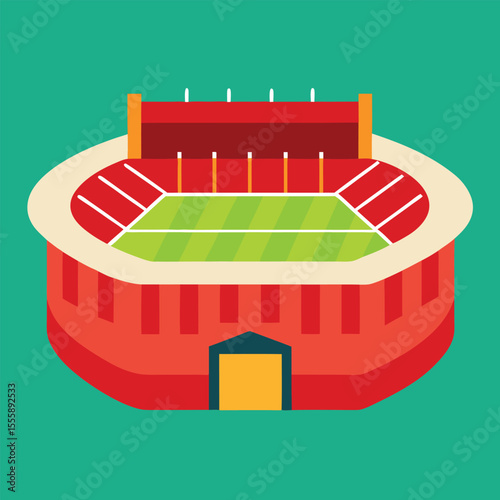 Stadium Architecture: A captivating stadium illustration, rendered with a modern aesthetic, showcasing its striking structure and design.