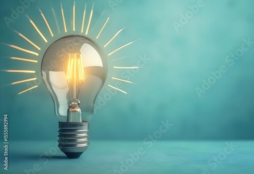Light bulb glowing idea innovation inspiration creativity energy solution concept
