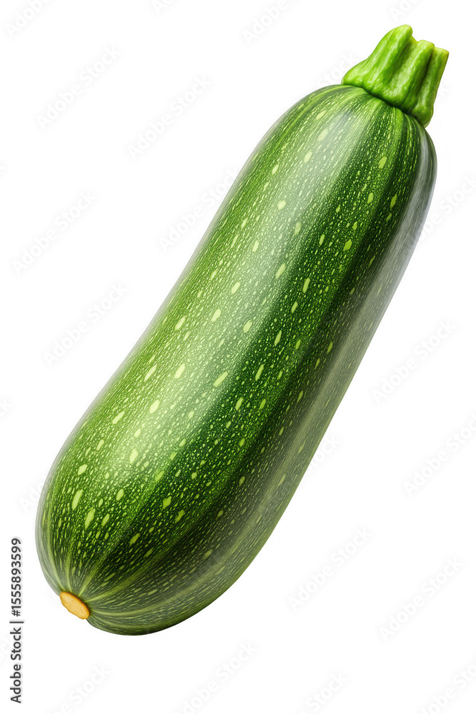Fresh Green Zucchini – Isolated Realistic Vegetable on Black Background Fresh Green Zucchini – Isolated Realistic Vegetable on Black Background