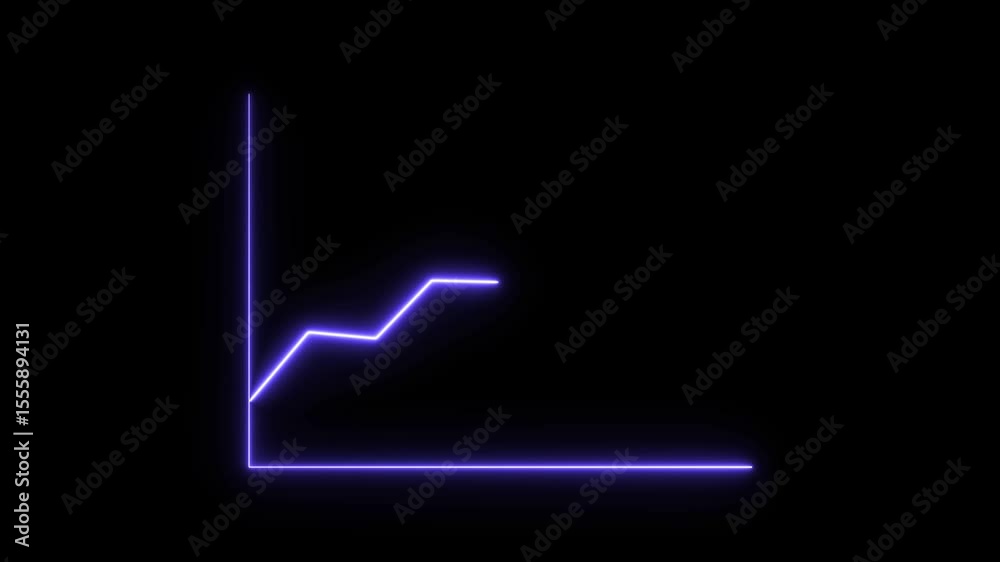 Glowing neon Finance business graph chart. Financial and business concept animation Glowing neon Finance business graph chart. Financial and business concept animation