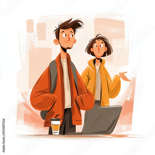 University students discussing something together over a computer